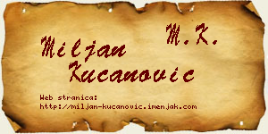 Miljan Kucanović vizit kartica